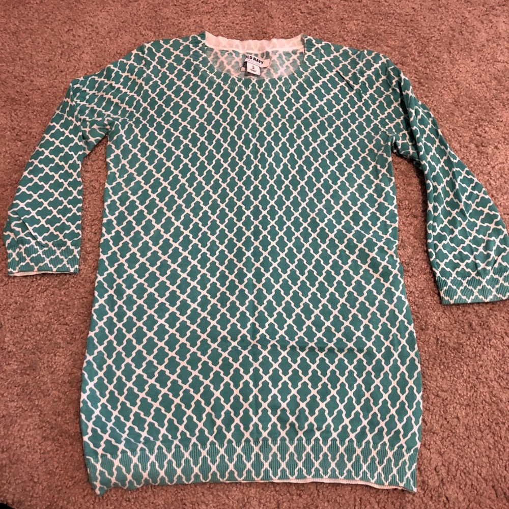 Patterned Crew Neck Sweater